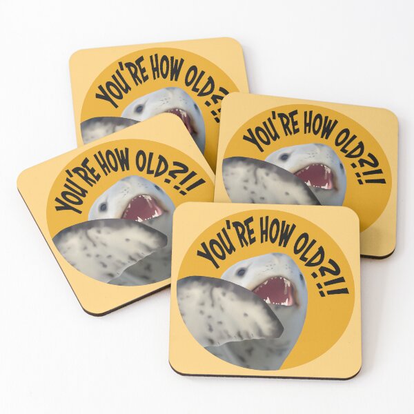 Item preview, You're how old - Leopard Seal on orange designed and sold by GivernyKate.