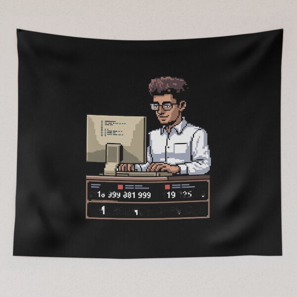 Item preview, Funny Retro Pixel Art Emergency Number designed and sold by VasilisLamArt.
