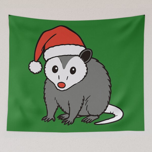 Item preview, Cute Christmas Santa Possum in Hat – Funny Holiday Opossum Design designed and sold by donwillisjrart.