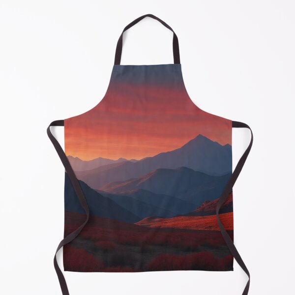 Item preview, Fiery Red Sunset Over Layered Mountain Peaks designed and sold by REPTISLAV.