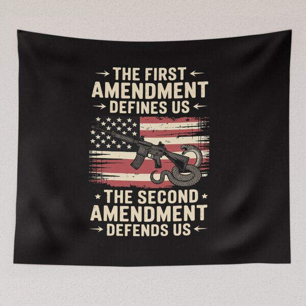 Item preview, The First Amendment defines us American Flag designed and sold by CareTopping.