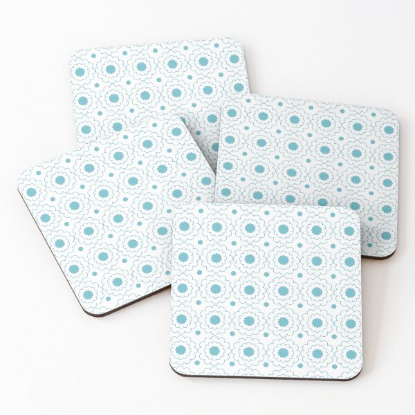Item preview, Retro Aqua Blue Daisy Floral Pattern designed and sold by Jirada.
