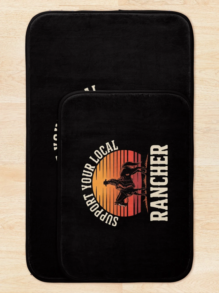 Thumbnail 5 of 6, Bath Mat, Support Your Local Ranchers - Cattle Ranch designed and sold by CareTopping.