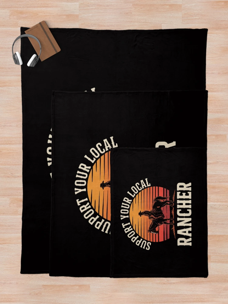 Thumbnail 5 of 6, Throw Blanket, Support Your Local Ranchers - Cattle Ranch designed and sold by CareTopping.