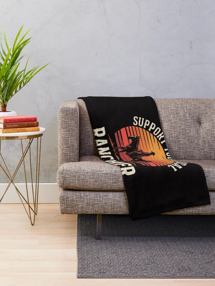 Thumbnail 2 of 6, Throw Blanket, Support Your Local Ranchers - Cattle Ranch designed and sold by CareTopping.