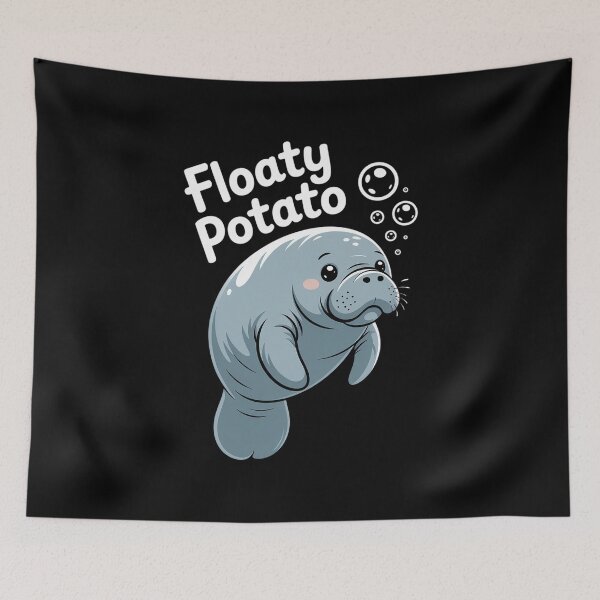 Item preview, Floaty Potato Manatee Chubby Mermaid Funny Sea Cow Animal designed and sold by ReadySide.