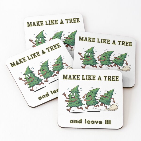 Item preview, Make Like A Tree And Leave - Funny Runaway Christmas Trees designed and sold by Kindloom.