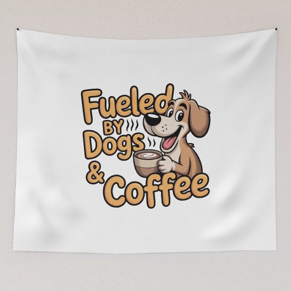 Item preview, Fueled by Dogs and Coffee Bold Design Character Minimalist Art Design designed and sold by TheCalmEdit.