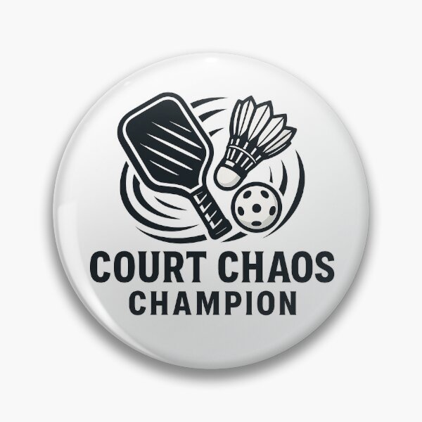 Item preview, Court Chaos Champion – Bold Multi-Sport Energy Badge designed and sold by techy-rrr.