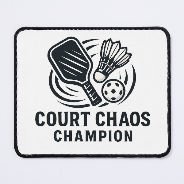 Item preview, Court Chaos Champion – Bold Multi-Sport Energy Badge designed and sold by techy-rrr.