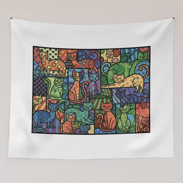 Item preview, Colorful Cats Pop Art Pattern designed and sold by KiwiRider.