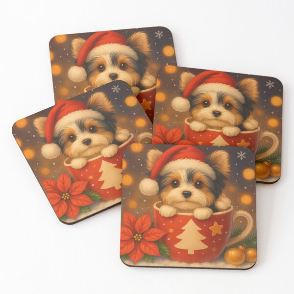 Item preview, Cute Biewer Yorkie Christmas Puppy in Festive Mug designed and sold by GivingJoy.