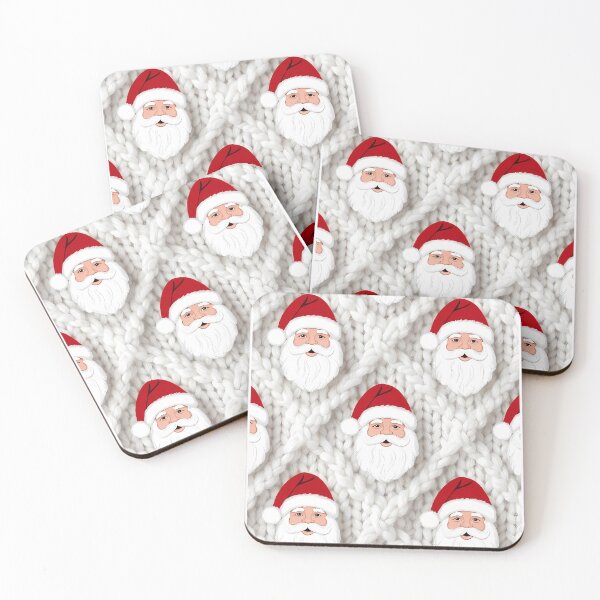 Item preview, Santa Claus Motif, Christmas theme, Knitted Fabric-look Texture, White Background  (image size 8320x12480) designed and sold by Digital-Davinci.