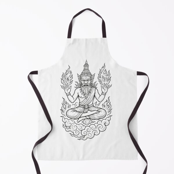 Item preview, Fire Sage Ascendant – Mystical Thai Hermit on Flames designed and sold by Sksticker991.