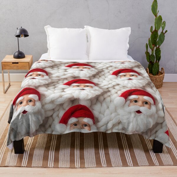Item preview, Santa Claus Motif, Christmas theme, Knitted Fabric-look Texture, White Background (image size 8320x12480) designed and sold by Digital-Davinci.