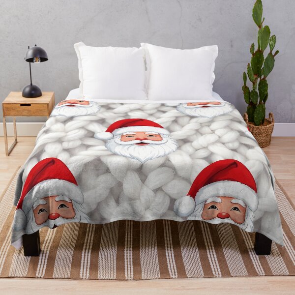 Item preview, Santa Claus Motif, Christmas theme, Knitted Fabric-look Texture, White Background (image size 8320x12480) designed and sold by Digital-Davinci.