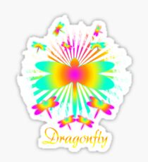 Cute Unique Rainbow Trendy Dragonfly Gift Sticker