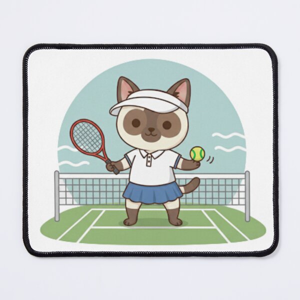 Item preview, Tennis Siamese Cat with Racket | Cute Grand Slam Player Kitty designed and sold by CutePetss.