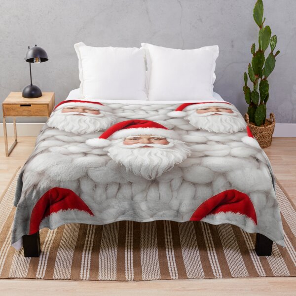 Item preview, Santa Claus Motif, Christmas theme, Knitted Fabric-look Texture, White Background (image size 8320x12480) designed and sold by Digital-Davinci.