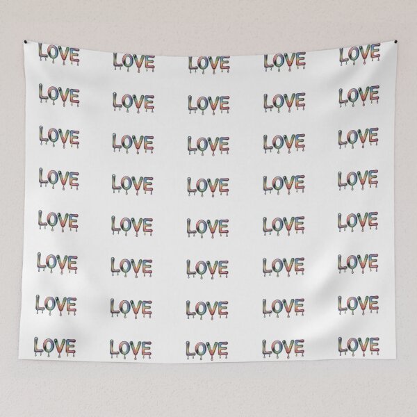 Item preview, Kawaii Dripping Rainbow Love Typography Minimalist Art Design designed and sold by TheCalmEdit.