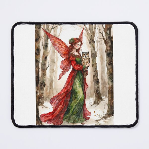 Item preview, Winter Court: Crimson Wing Owl Guardian designed and sold by FaerieFusion.