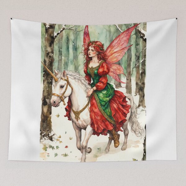 Item preview, Winter Court: Holly Wing Unicorn Rider designed and sold by FaerieFusion.