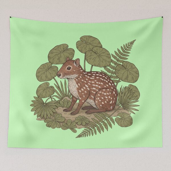 Item preview, Paca Nestled Among Ferns and Jungle Leaves designed and sold by BirdsnStuff.