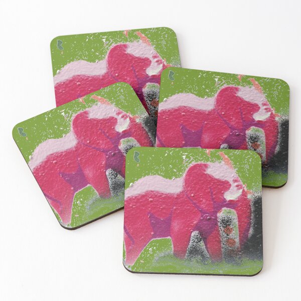 Item preview, Pink Elephant on Green – Don't Think About It / Swiss Artwork Photography designed and sold by Raphael Wolf.