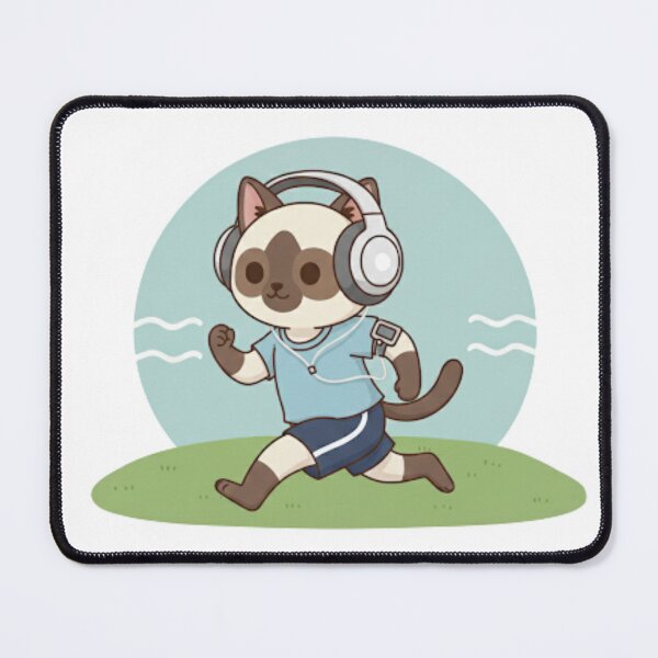 Item preview, Jogging Siamese Cat Running | Cute Marathon Runner Kitty Art designed and sold by CutePetss.