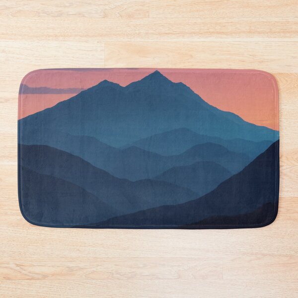 Item preview, Gradient Sunset Behind Layered Blue Mountains designed and sold by REPTISLAV.