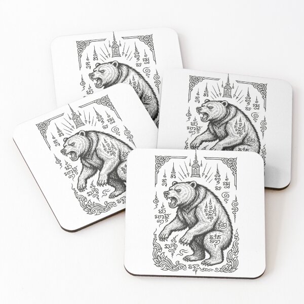 Item preview, Sacred Bear Guardian – Yant Grizzly Protective Tattoo Art designed and sold by Sksticker991.