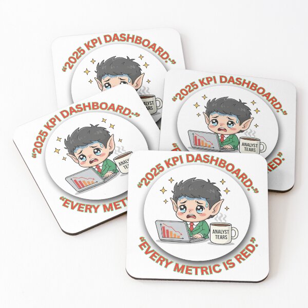 Item preview, KPI Dashboard Christmas Humor — Every Metric Is Red | Analyst Tears Elf designed and sold by MskynextDigitalstudio.