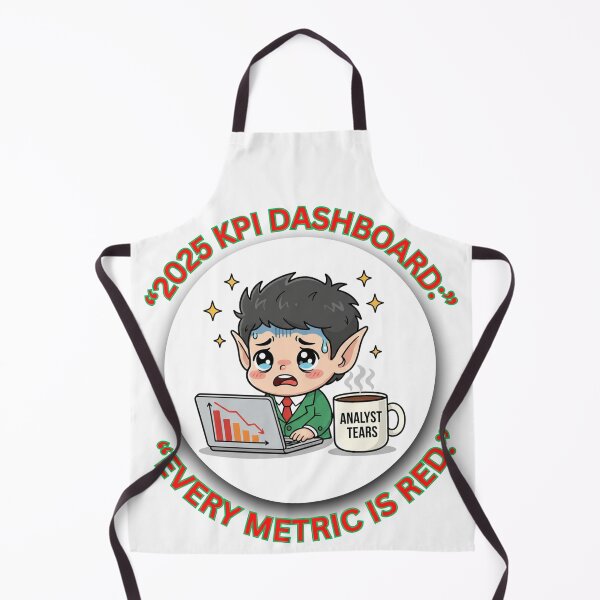 Item preview, KPI Dashboard Christmas Humor — Every Metric Is Red | Analyst Tears Elf designed and sold by MskynextDigitalstudio.