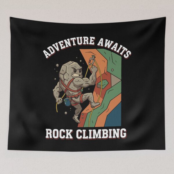 Item preview, Adventure Awaits Rock Climbing Fun Art designed and sold by LuminOrb.