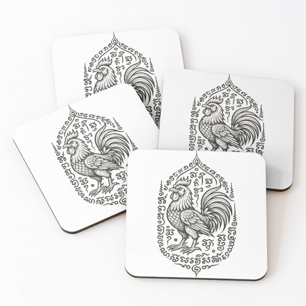 Item preview, Sacred Rooster Yant – Mystic Thai Protective Symbol Art designed and sold by Sksticker991.