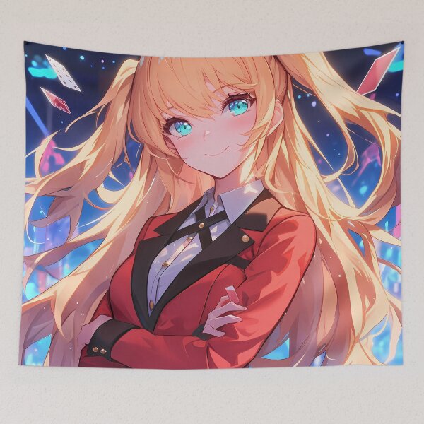 Item preview, Mary Saotome Kakegurui Anime Girl Waifu Gambling Cards Neon Chaos Energy designed and sold by HumbertoValveno.