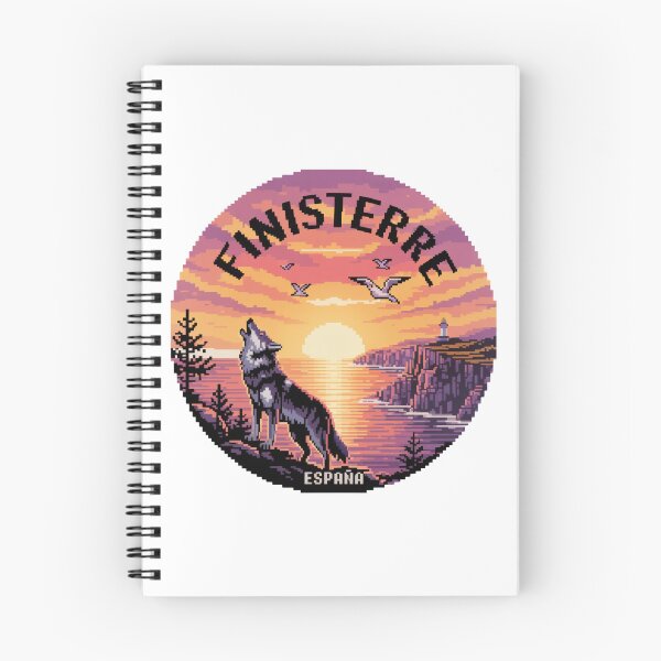 Item preview, Howling Iberian Wolf at Finisterre Sunset – Pixel Art Travel Sticker designed and sold by CircinusStore.