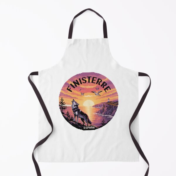 Item preview, Howling Iberian Wolf at Finisterre Sunset – Pixel Art Travel Sticker designed and sold by CircinusStore.