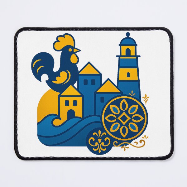 Item preview, Portuguese Galo & Azulejo Coastal Village Art designed and sold by vivaportugalstore.