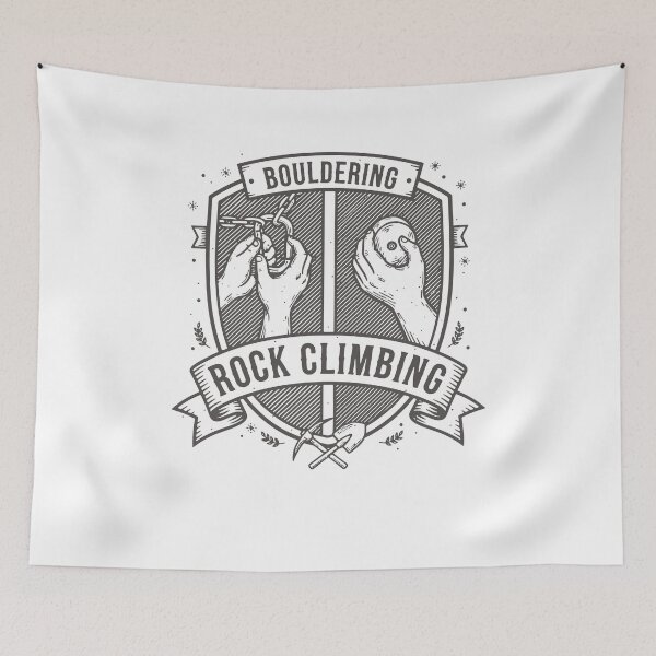 Item preview, Rock Climbing Bouldering Shield Design designed and sold by LuminOrb.