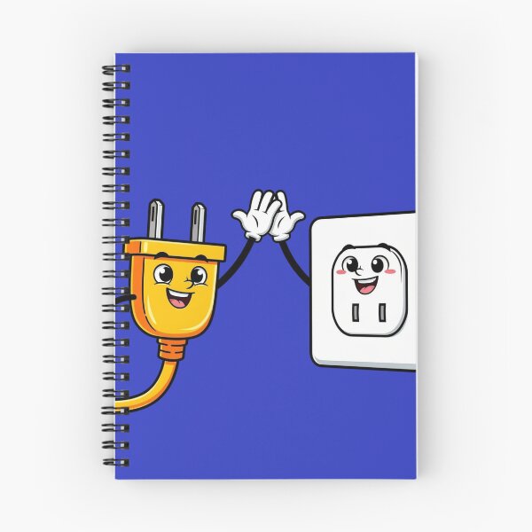 Item preview, Electricity Is Shockingly Fun — Cute Plug & Outlet Cartoon designed and sold by HappySproutArt.