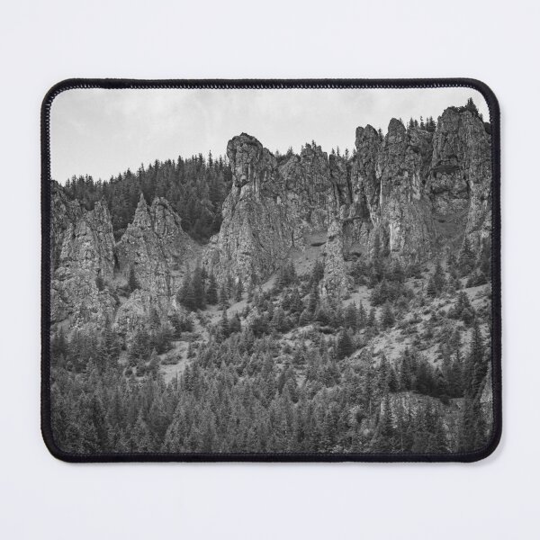 Item preview, Black and White Rocky Peaks Above Forest – Tatra Mountains Landscape designed and sold by alicjamiekina.