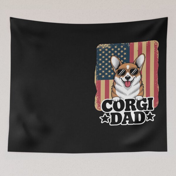 Item preview, USA Flag Corgi Dad Fathers Day designed and sold by Hofersofer.