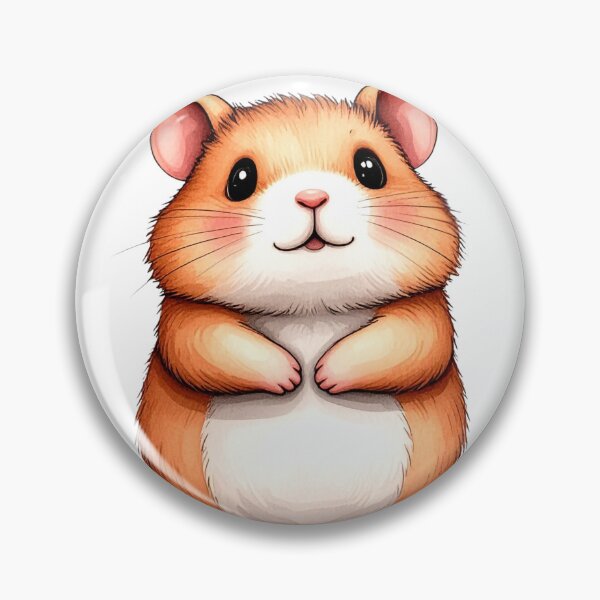 Item preview, Chubby Watercolor Hamster Sitting Politely Cute Animal Art designed and sold by takeng07.
