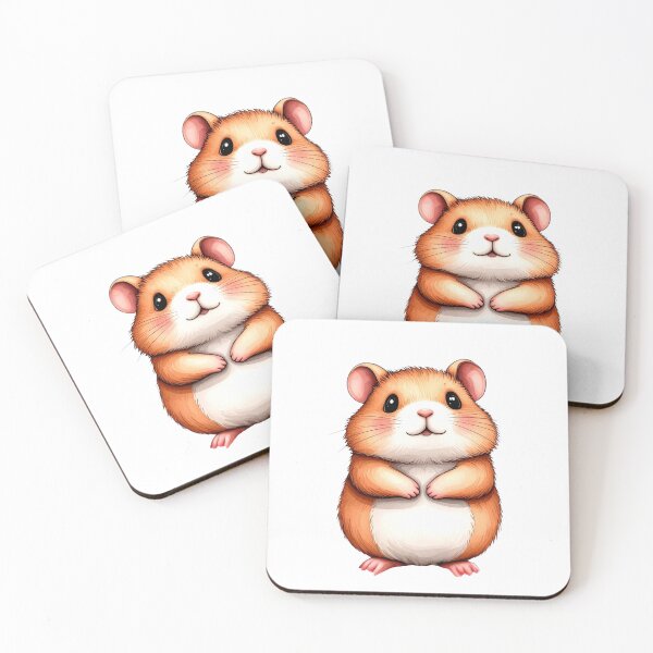 Item preview, Chubby Watercolor Hamster Sitting Politely Cute Animal Art designed and sold by takeng07.