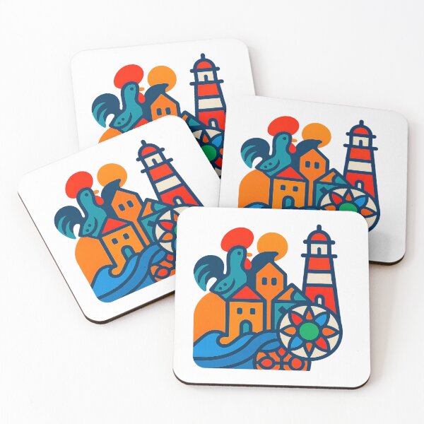 Item preview, Portuguese Coastal Village with Galo Art designed and sold by vivaportugalstore.