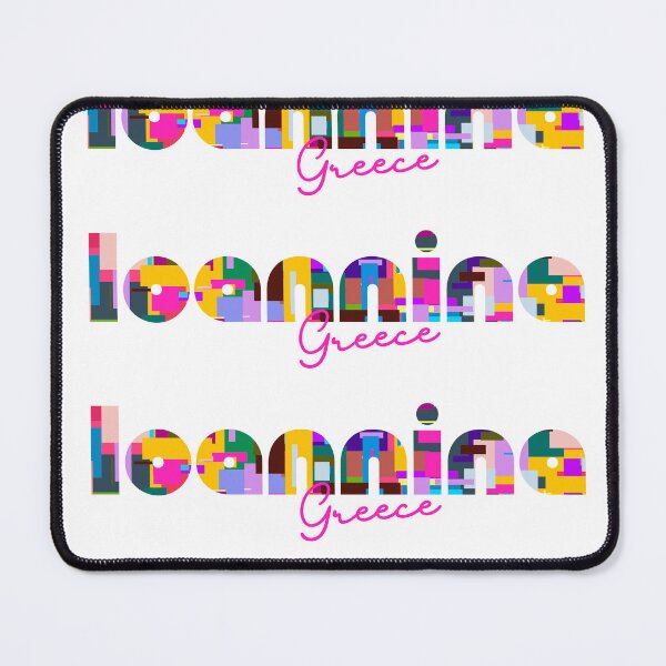 Item preview, Ioannina, Greece, Vibrant Abstract City Typography Art designed and sold by Wanderful-roads.