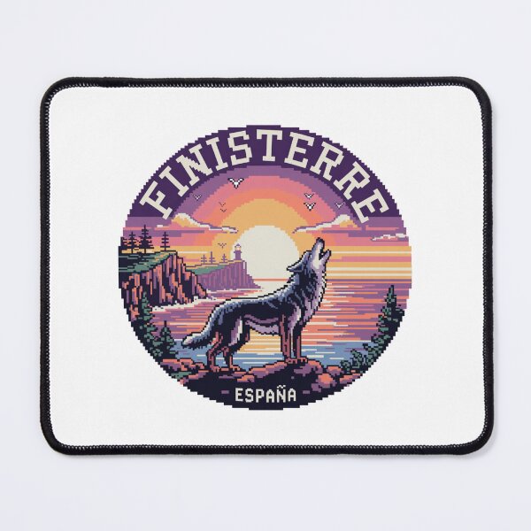 Item preview, Finisterre Spain - Howling Iberian Wolf at Sunset in Pixel Art designed and sold by CircinusStore.