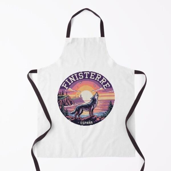 Item preview, Finisterre Spain - Howling Iberian Wolf at Sunset in Pixel Art designed and sold by CircinusStore.