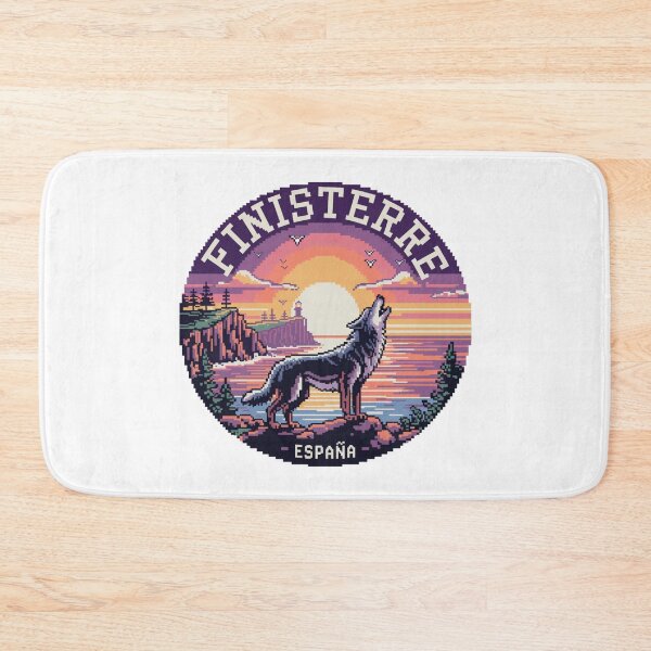 Item preview, Finisterre Spain - Howling Iberian Wolf at Sunset in Pixel Art designed and sold by CircinusStore.
